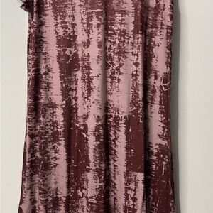 Lularoe Macy - Deep Red and Pink Patterned Maxi Dress